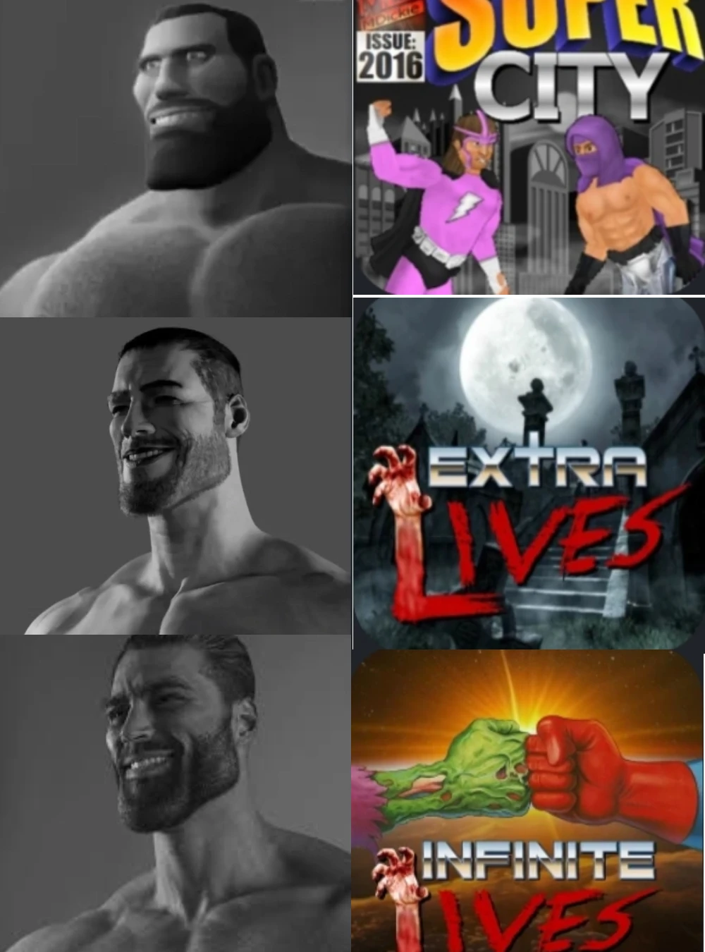 میم البته سوپر سیتی و اکسترا لیوز خیلی خفنن ولی اینفینیت لیوز که ترکیبی از این دوتاست خفن تره