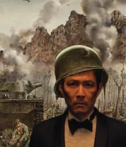 Gi-Hun at the scene of the war