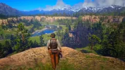 Walking Arthur Morgan over the mountain