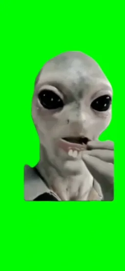 Laughter of alien green screen