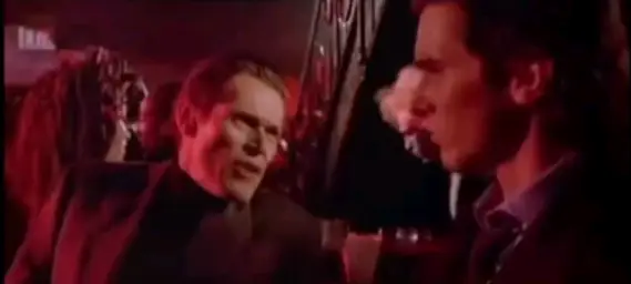 William Dafoe and Patrick bateman talking