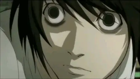 L staring at Yagami Light