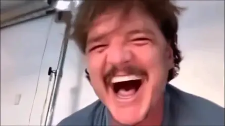 Pedro Pascal laughing then crying