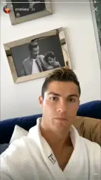 Ronaldo drinking chocolate milk