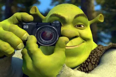 Shrek taking photo