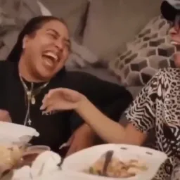Laughing man and woman