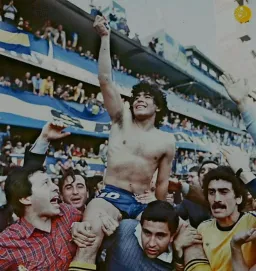 Maradona's victory and happiness