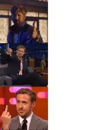 like dislike and middle finger ryan gosling