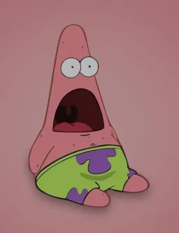 Patrick with opend mouth