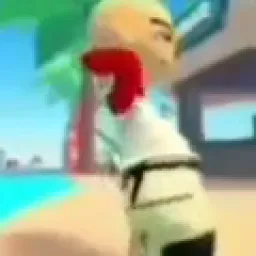 Boy is dancing with very low quality and loud noise