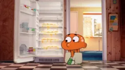 ماهی قرمز درحال گذاشتن غذا داغ تو یخچال