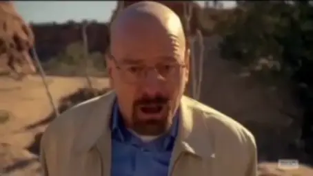 Walter white falling on the ground