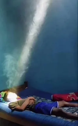 light in face of a boy