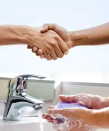 Washing hand after handshake