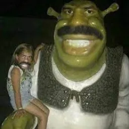 shrek and a man