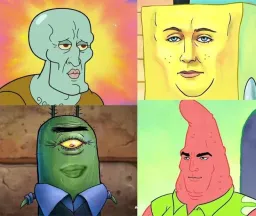 sponge bob characters has mewing