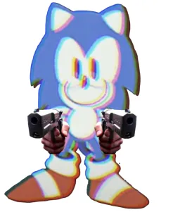 Peta Sonic with gun in hand 