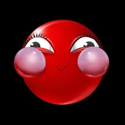 ایموجی قرمز مهربان