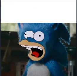 Combination of Sonic and Homer Simpson