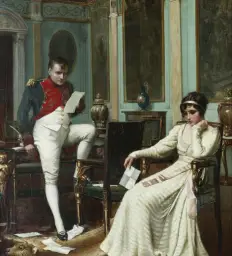 Angry Napoleon next to his wife