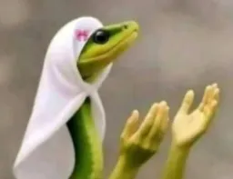 مار سبز درحال دعا کردن