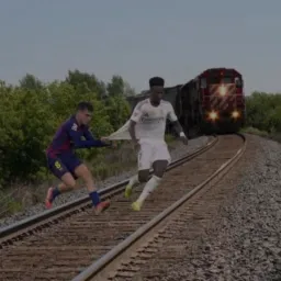 Pedri pulling Vinicius' Clothes (video)