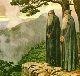 Two monks above the valley