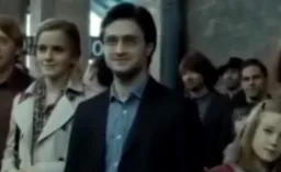 Harry Potter's happy smile in the metro station