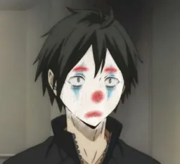 مرد انیمه ای با چهره دلقک