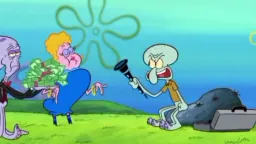 Squidward is gets money