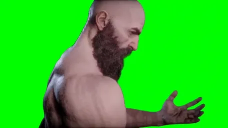 Looking at Kratos' hand and discomfort