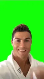 Ronaldo drinking chocolate milk green screen