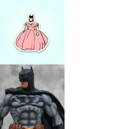 Comparison of Batman in a girl's costume and the real Batman costume