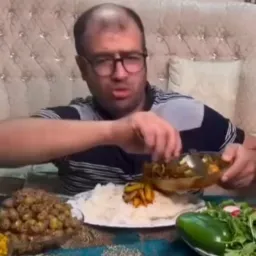 man has eating