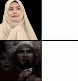 مقایسه زنی درحال گریه و فردی درحال مبارزه