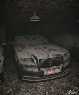 Rolls Royce dirt in the warehouse