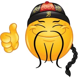 ایموجی چینی در حال لایک نشان دادن