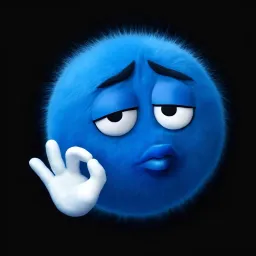 Showing perfect symbol by blue emoji