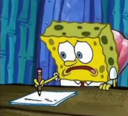 مشق نوشتن باب اسفنجی با استرس