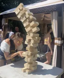 Jenga tower falling