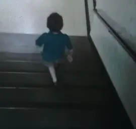 Kid going up the stairs