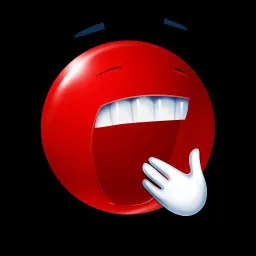 Red yawning emoji