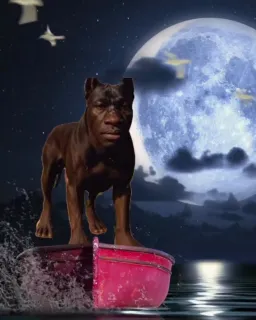 قایق و موجودات عجیب