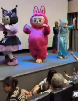 مرد با لباس لبوبو درحال رقص