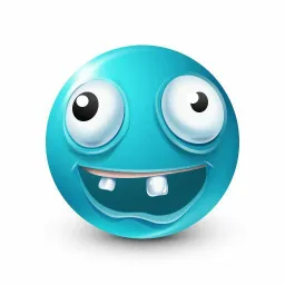 ایموجی آبی کم رنگ دیوانه
