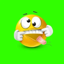 Yellow Emoji Doing Funnu Face Green Screen