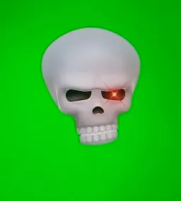 اسکلت با چشم نورانی پرده سبز