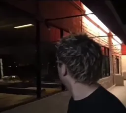 Surprise the man after looking back on his head