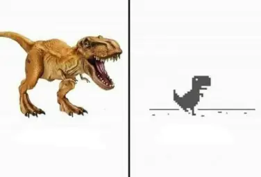 Real dinosaur Vs Google dinosaur