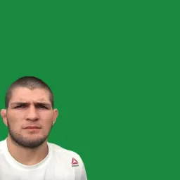 khabib taking selfi green screen